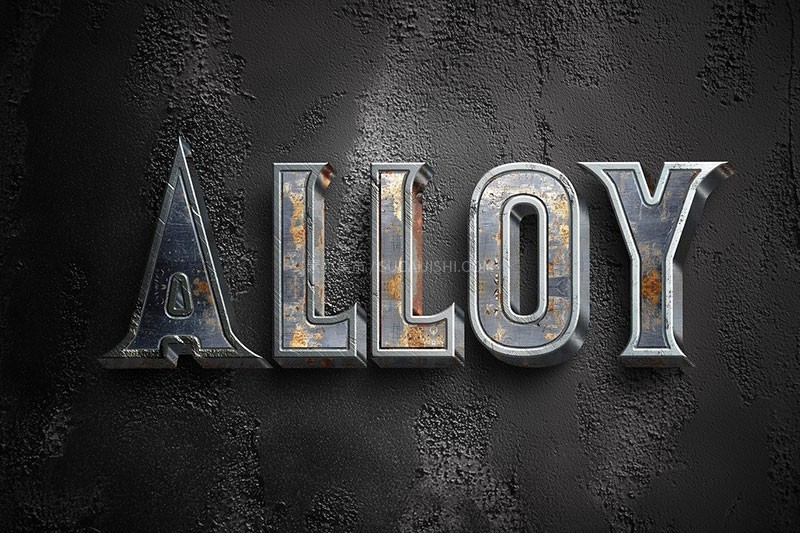 5款电影级金属质感文字特效PSD模板